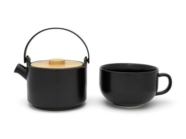 Tea for one Umea, black, with bamboo lid - Image 2