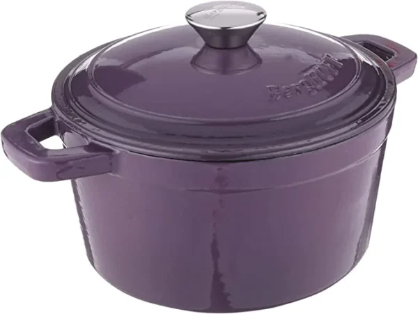 34cmx25.5cm Cast Iron Oval Cov Casserole Purple