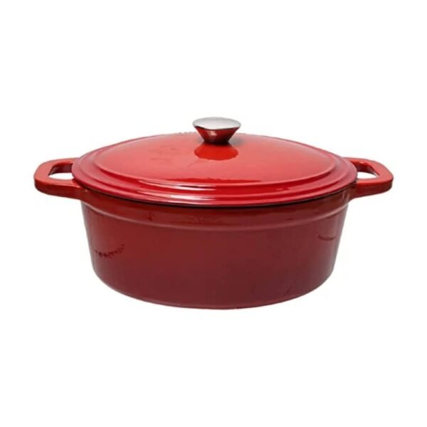 29cmx23cm Cast Iron Oval Cov Casserole red - RON