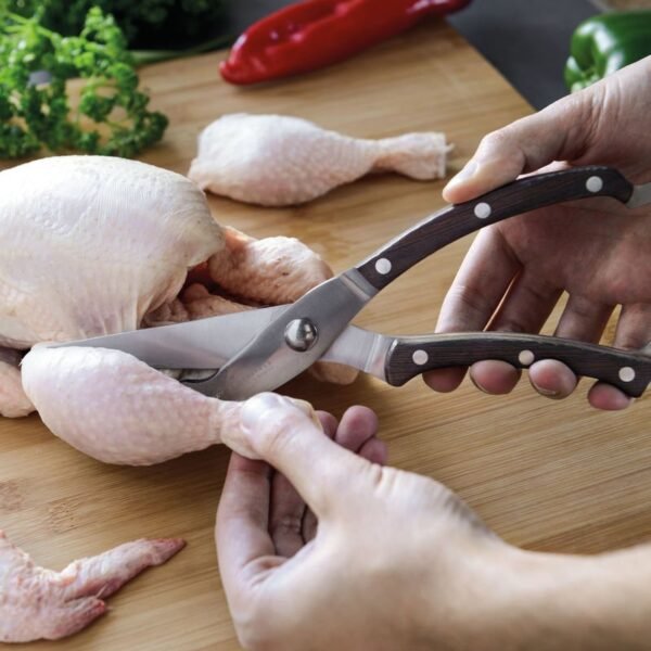 Poultry shears with dark wooden handle - Image 3