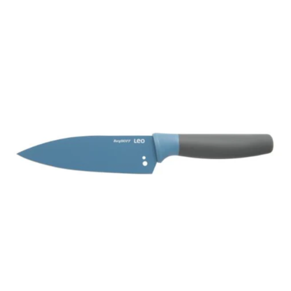 Steel Chef Knife with Herb Stripper, Blue 14cm