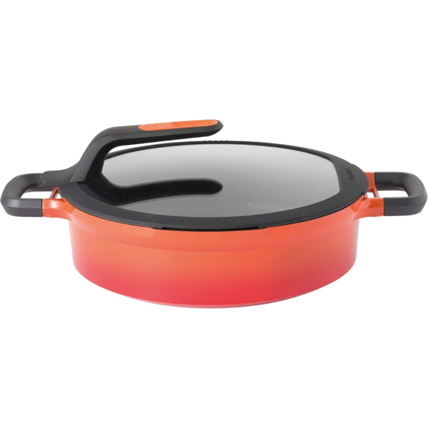 Covered stay-cool 2-handle sauté pan red 28 cm