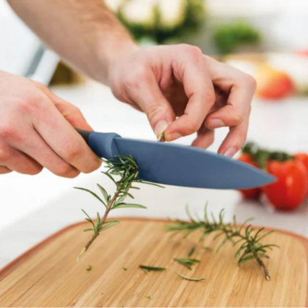 Steel Chef Knife with Herb Stripper, Blue 14cm - Image 2