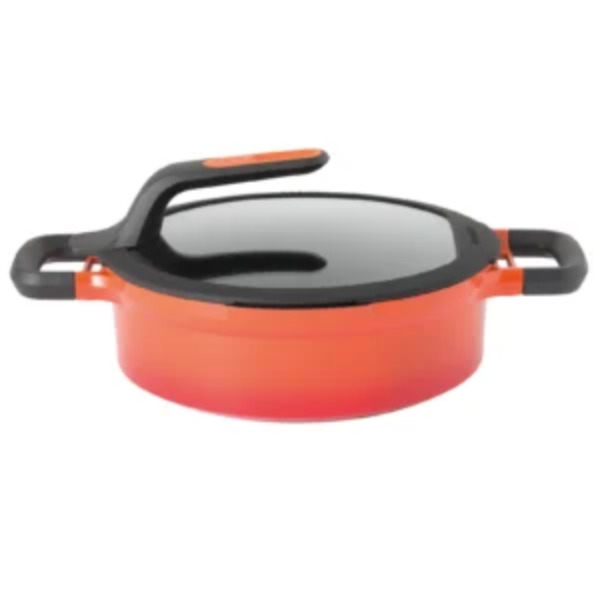 Covered stay-cool 2-handle sauté pan red 24 cm 37.5X27X12.8